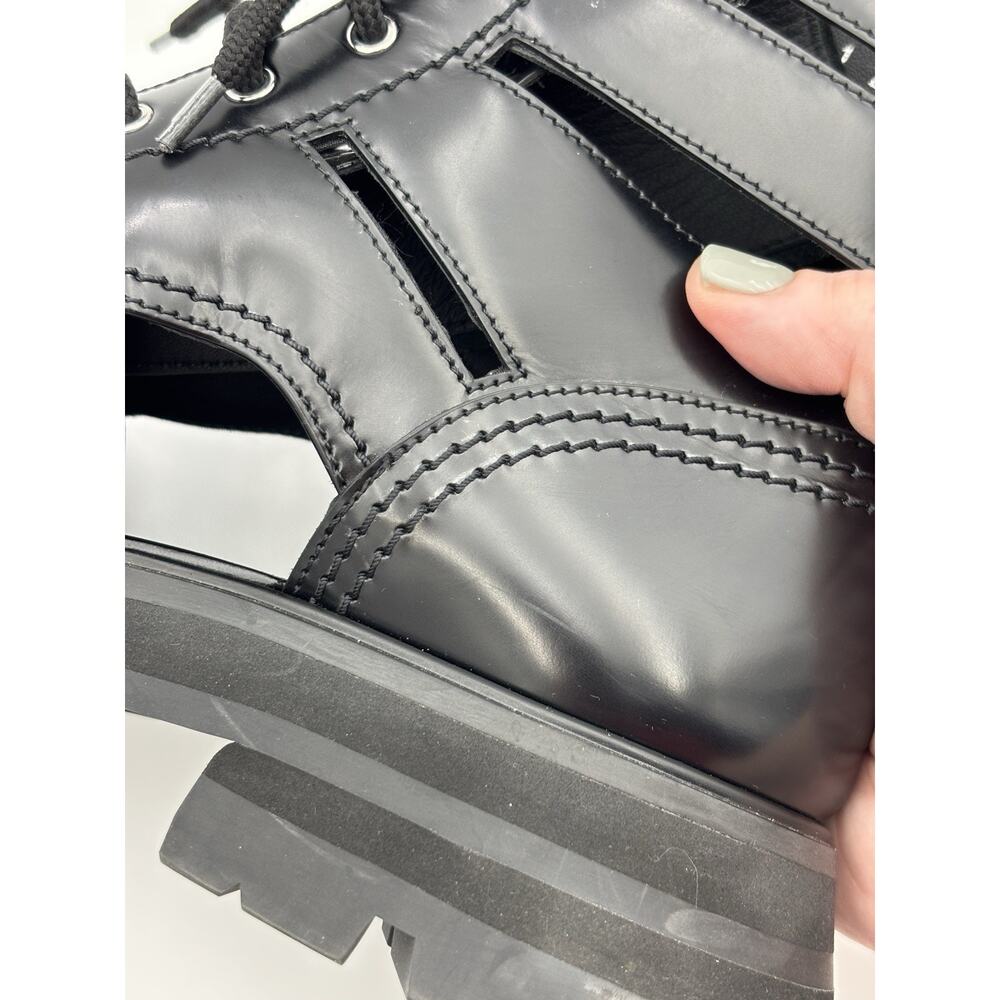 Alexander McQueen Wander Leather Cutout Combat Boots Black Size 39 / 9 - Picture 12 of 16